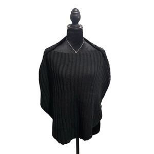 Echo Design Black Boatneck Sweater Shawl – NWT, One Size